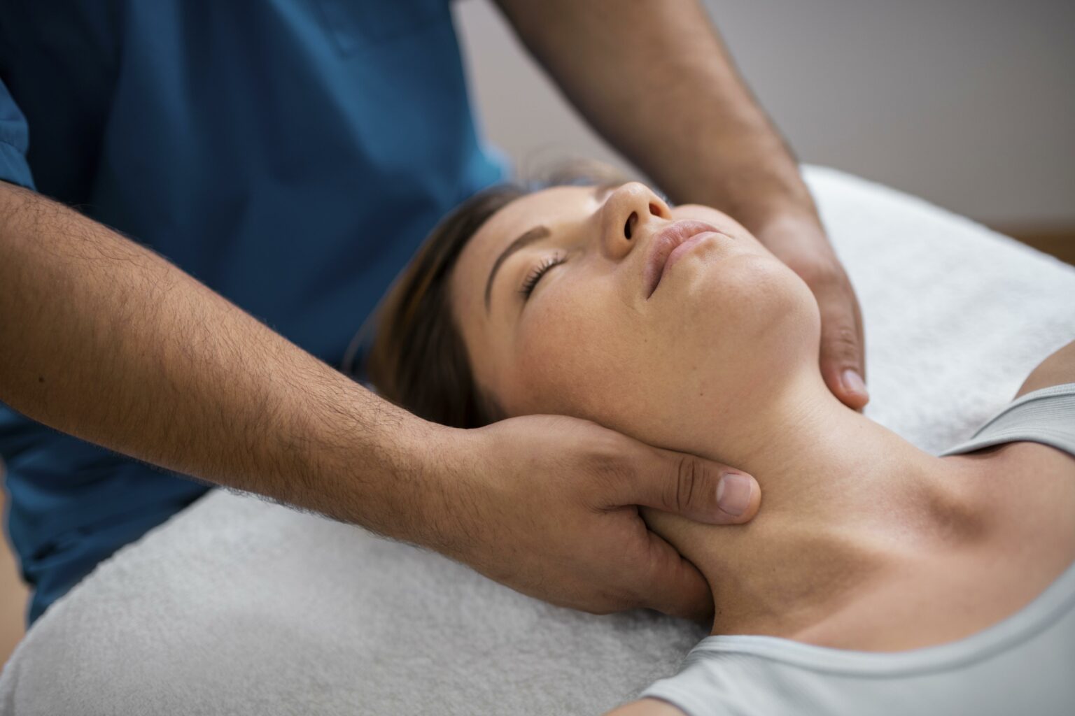 Patient d osteopathie recevant le massage de traitement